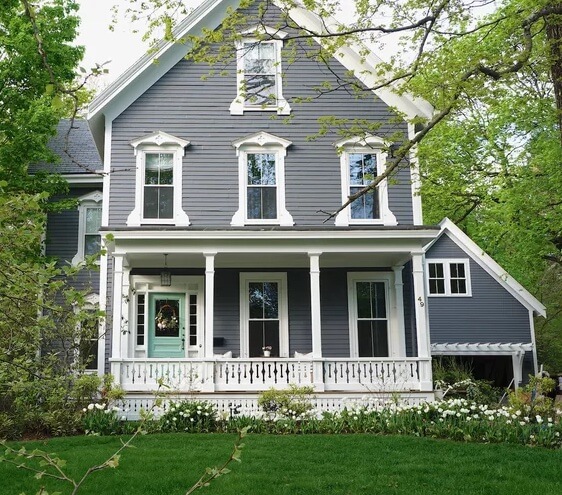 blue gray home exterior 