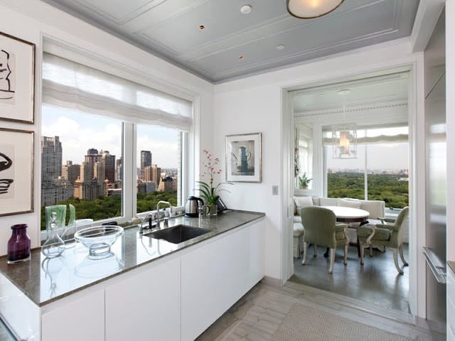 Alt tag for white+kitchen+modern+stainless+steel+appliances+50+million+dollar+real+estate+listing+new+york+city+modern+central+park+view+sink+quartz+countertops+counters+white+cabinets