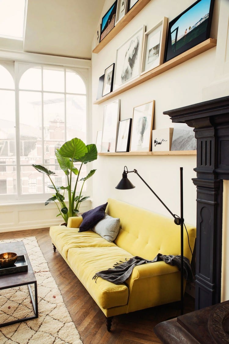 colorful sofas - yellow sofa
