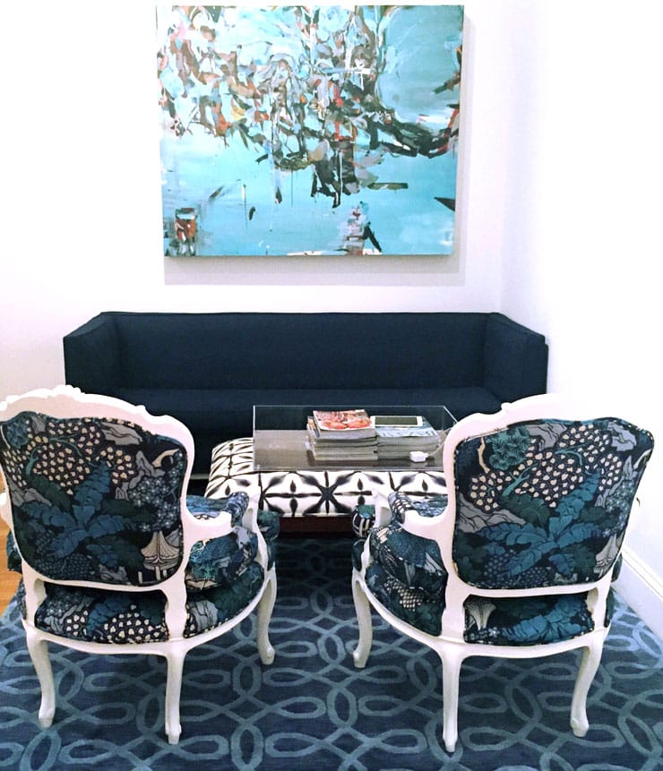 COCOCOZY Lyrical rug in blue living room design