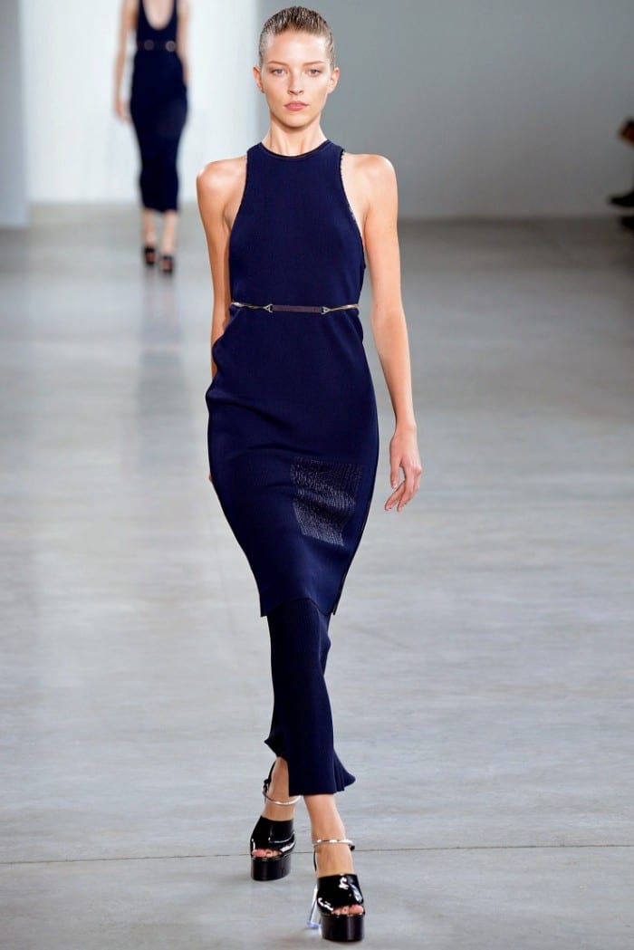 Best Dresses Calvin Klein Dark Blue Pencil knit sleeveless dress