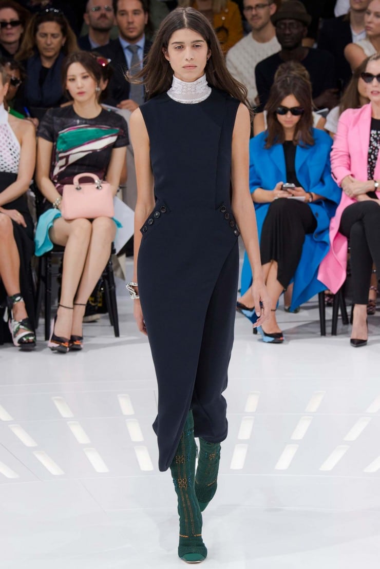 Best Dresses Blue Chritian Dior wth green boots spring summer 2015