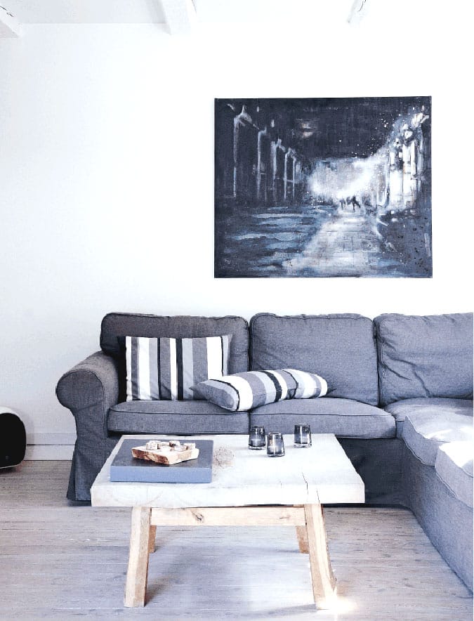 nordic rustic cottage living room grey sofa