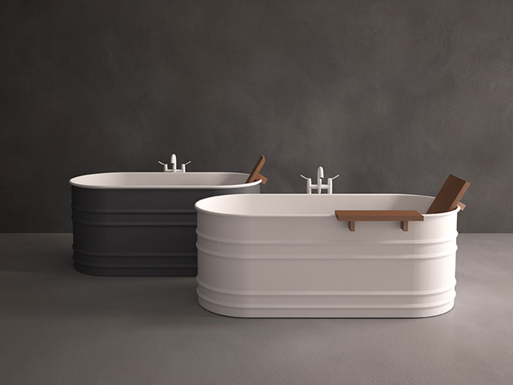 best freestanding bathtubs Patricia Urquiola metal white grey tubs