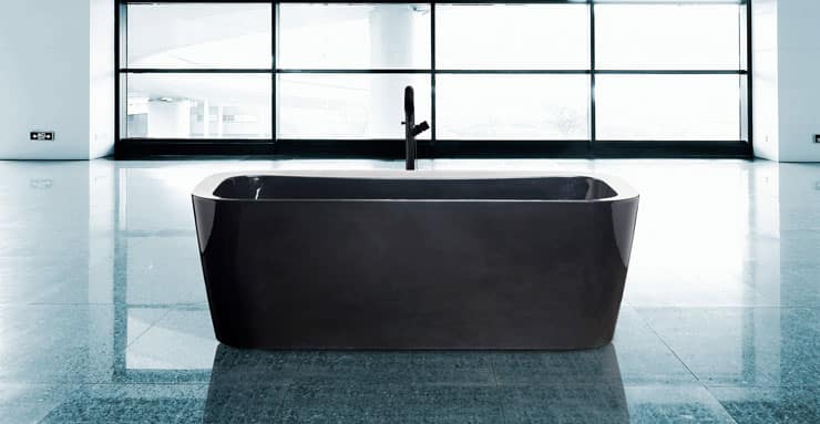 best freestanding bathtubs black Aquamass rectangular tub
