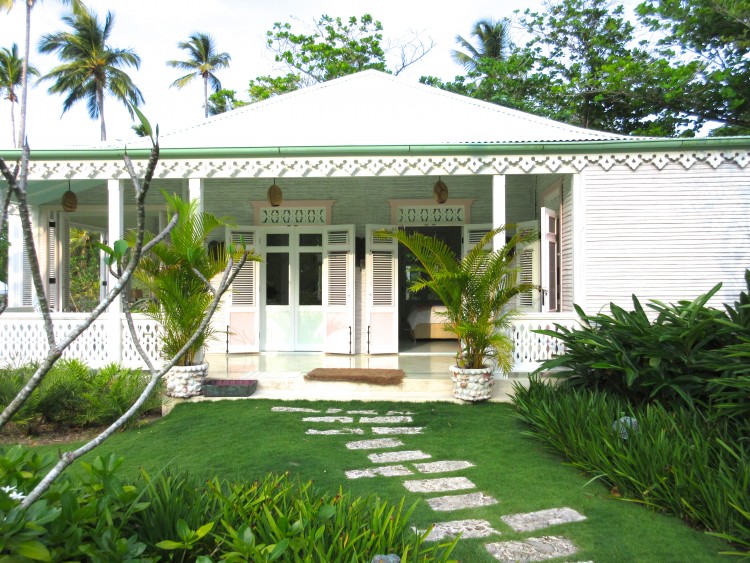 Caribbean beach bungalow exterior
