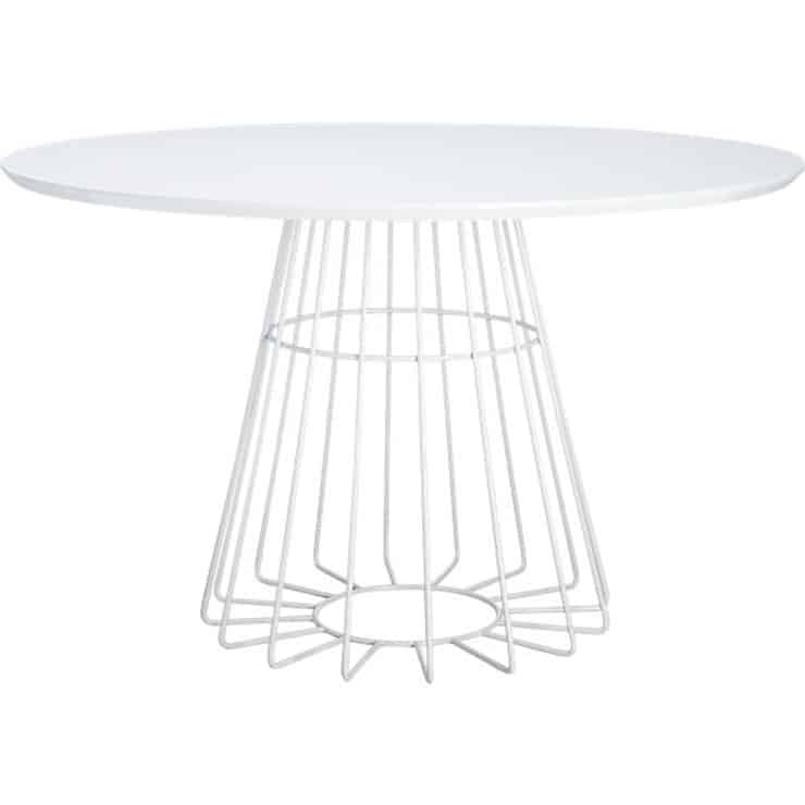 White modern dining room table