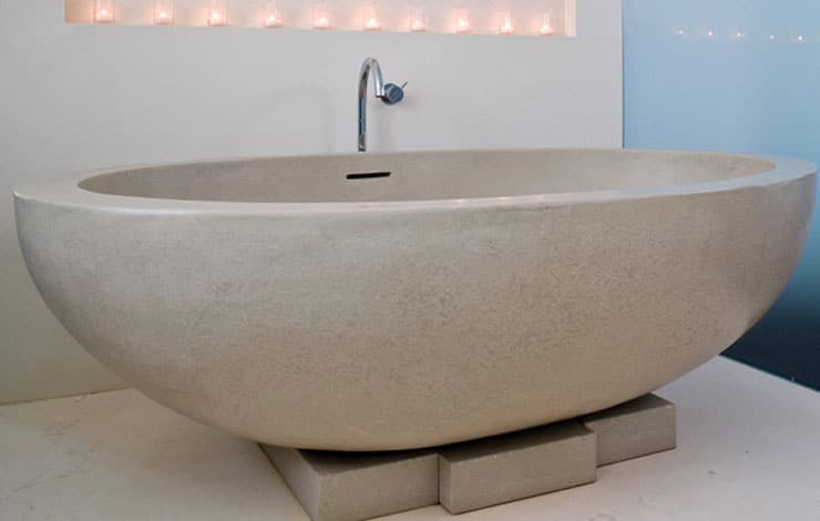 best freestanding bathtubs cement asymmetrical almond shaped tub
