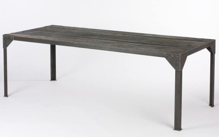 Wood and iron dining room table