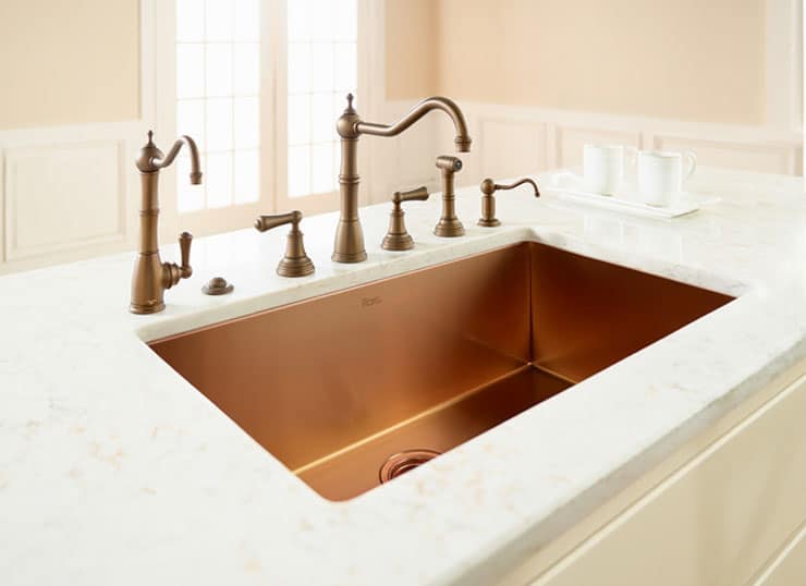 Alt tag for ROHL-Single-Bowl-Luxury-Stainless-Copper-Kitchen-Sink-cococozy