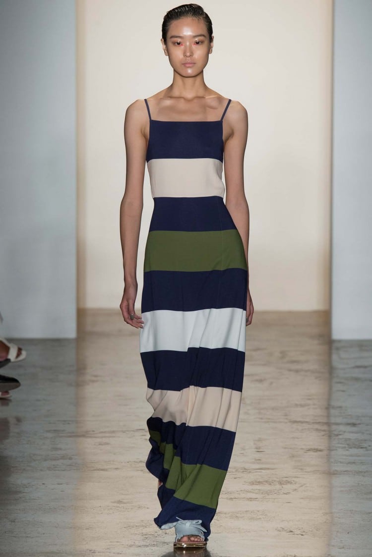 peter som striped long dress maxi green blue 2015 spring summer runway fashion