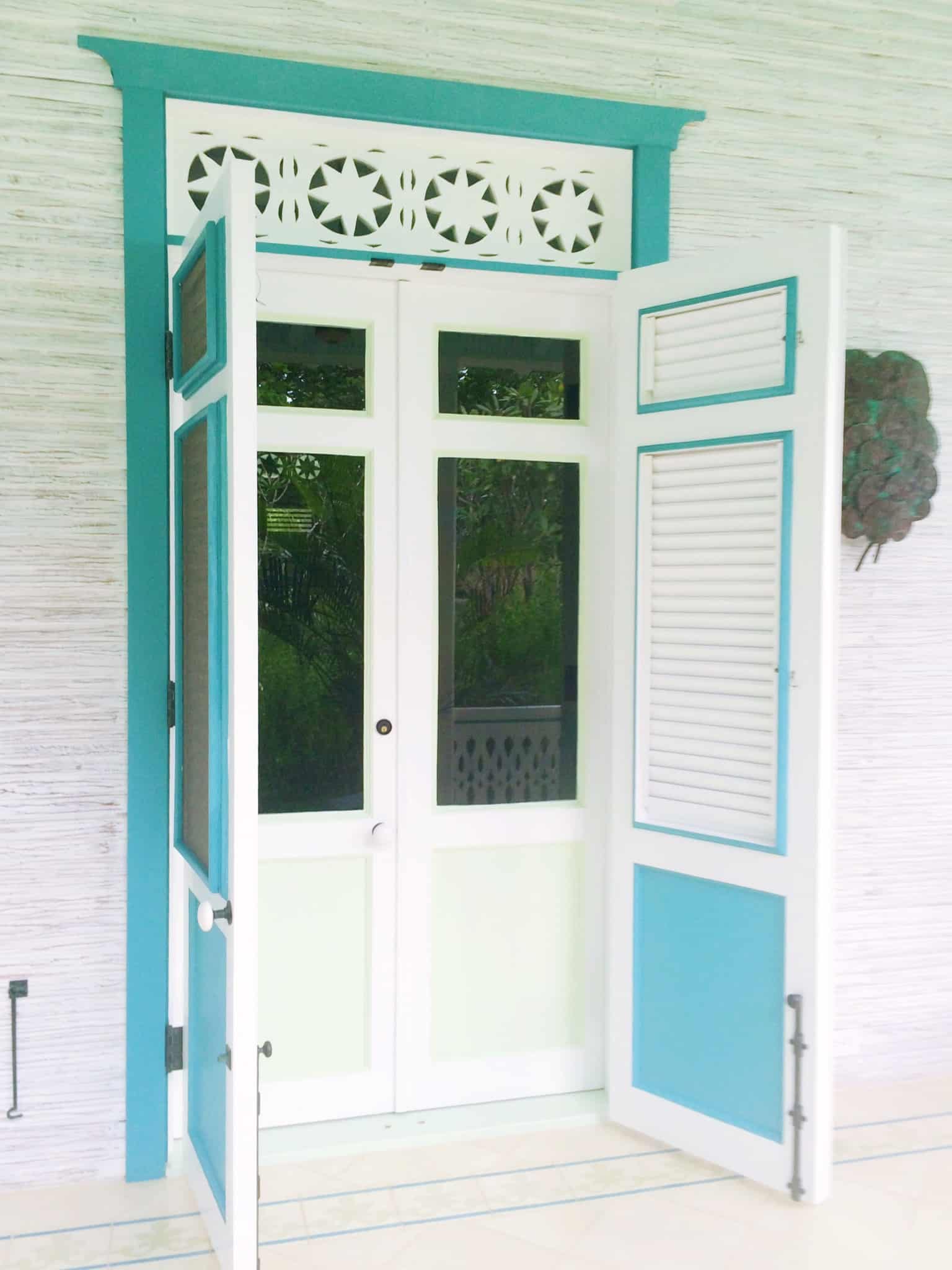 Turquoise Blue Shutter Door