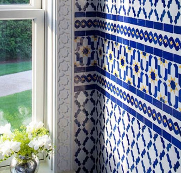 Blue Moroccan Tile Bathroom