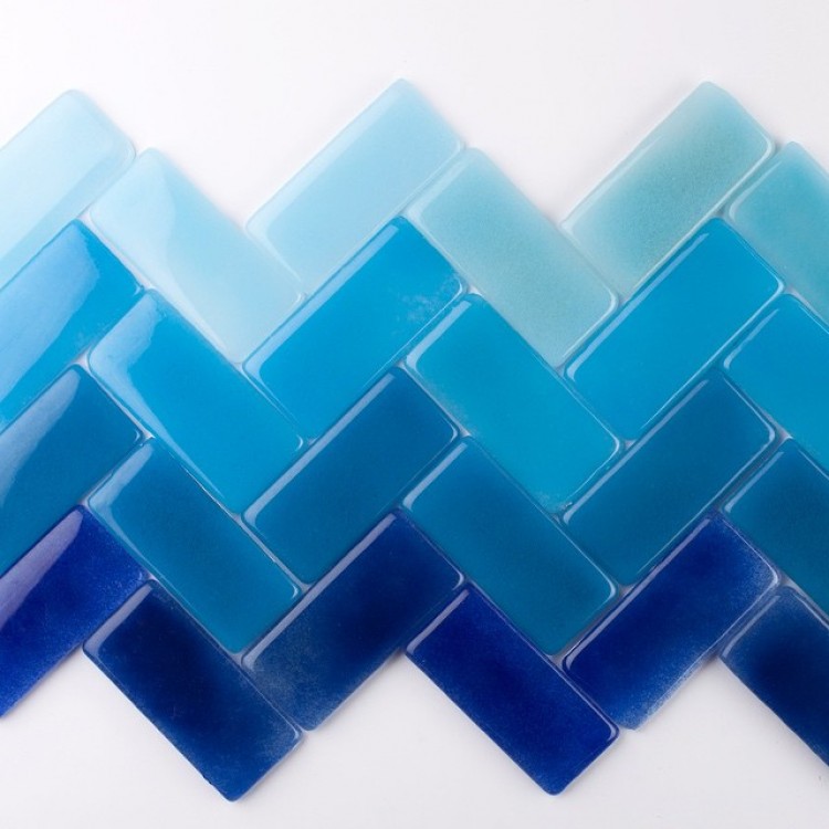 blue glass tiles herringbone cococozy