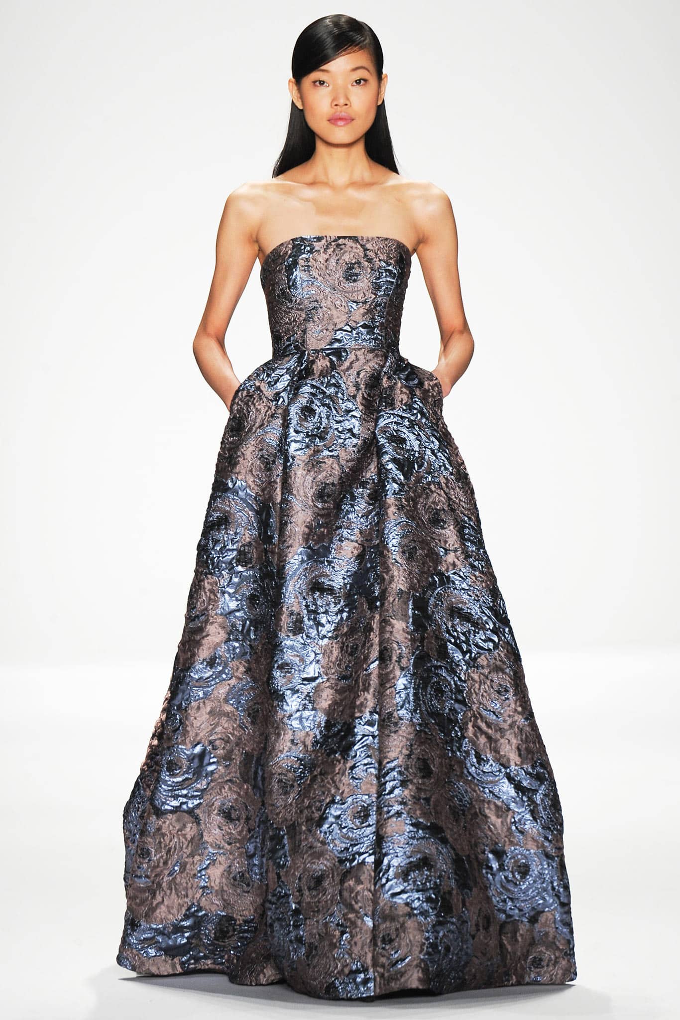 blue-silver-floral-quilted-strapless-evening-dress-gowns-fall2014-badgleymischka-cococozy