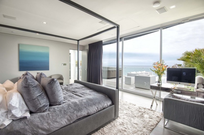 Modern Beach House Master Bedroom Grey