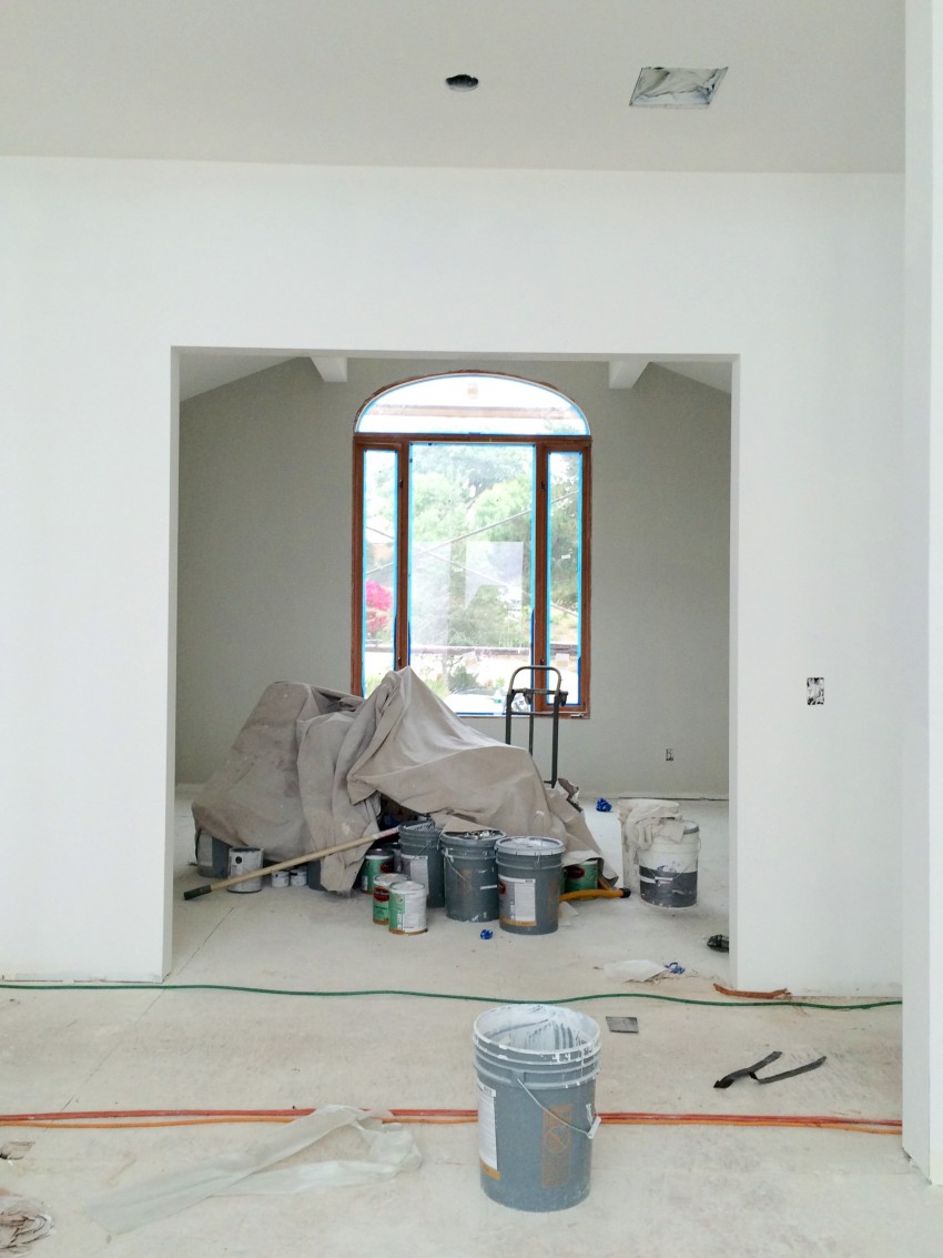home renovation project den library painted arched window