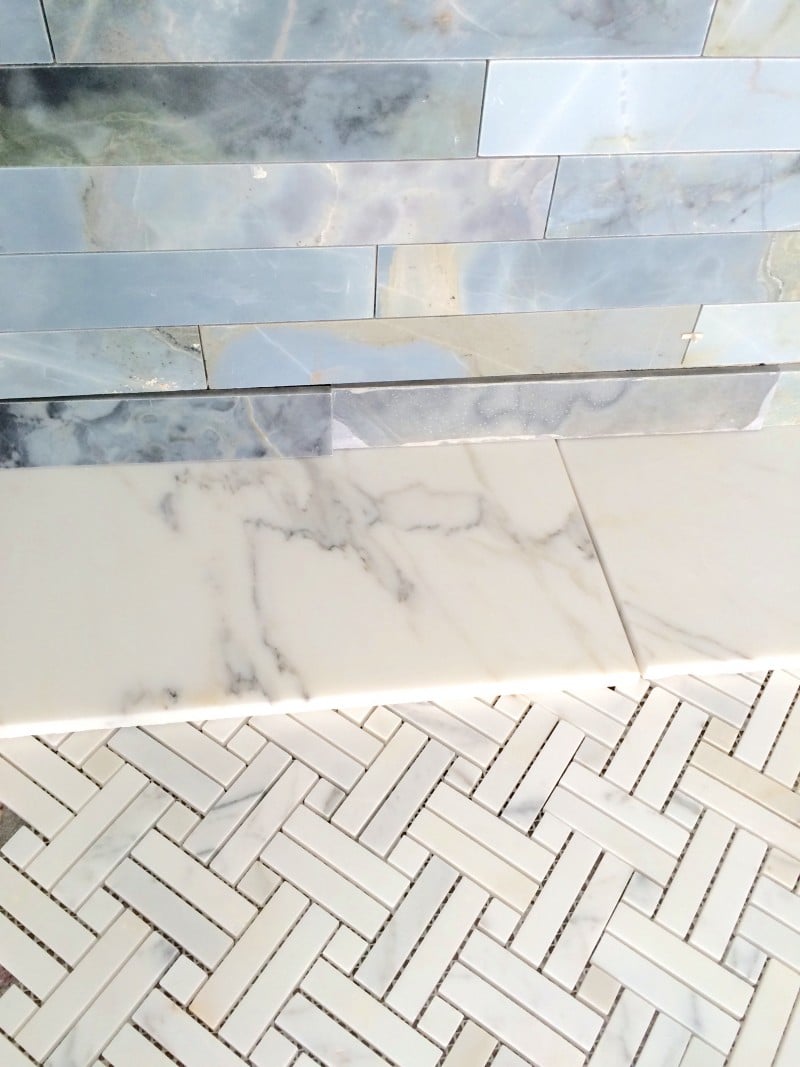 Malibu Home Renovation Master Bathroom Tile Moonstone Calacatta Borghini Marble