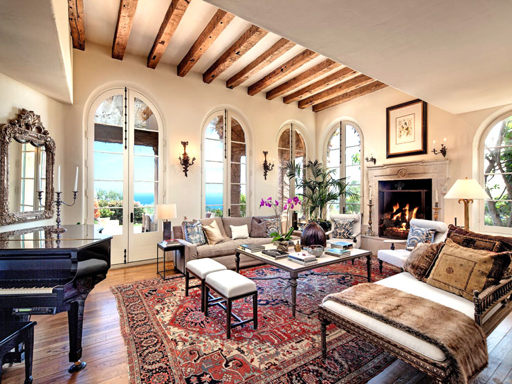 million dollar tuscan home living room