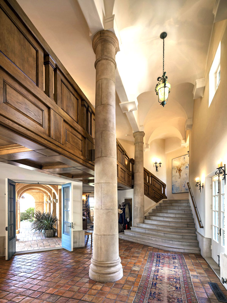 million dollar tuscan home foyer