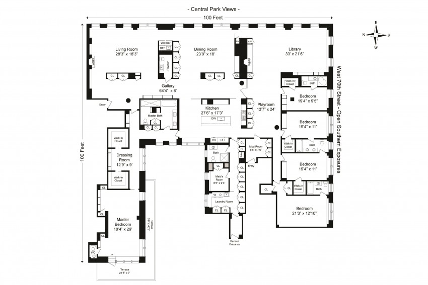 central park apartment floor plan