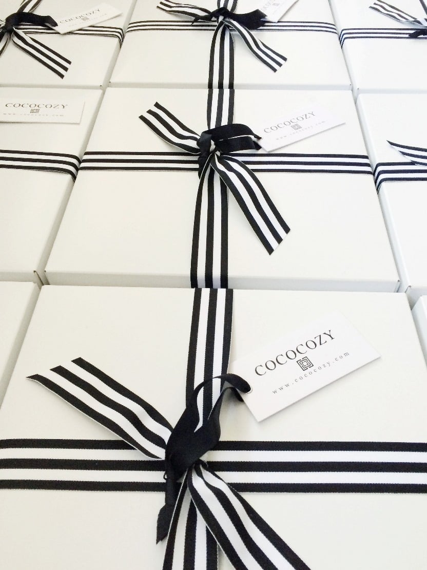 COCOCOZY black white grosgrain ribbon gift wrapping