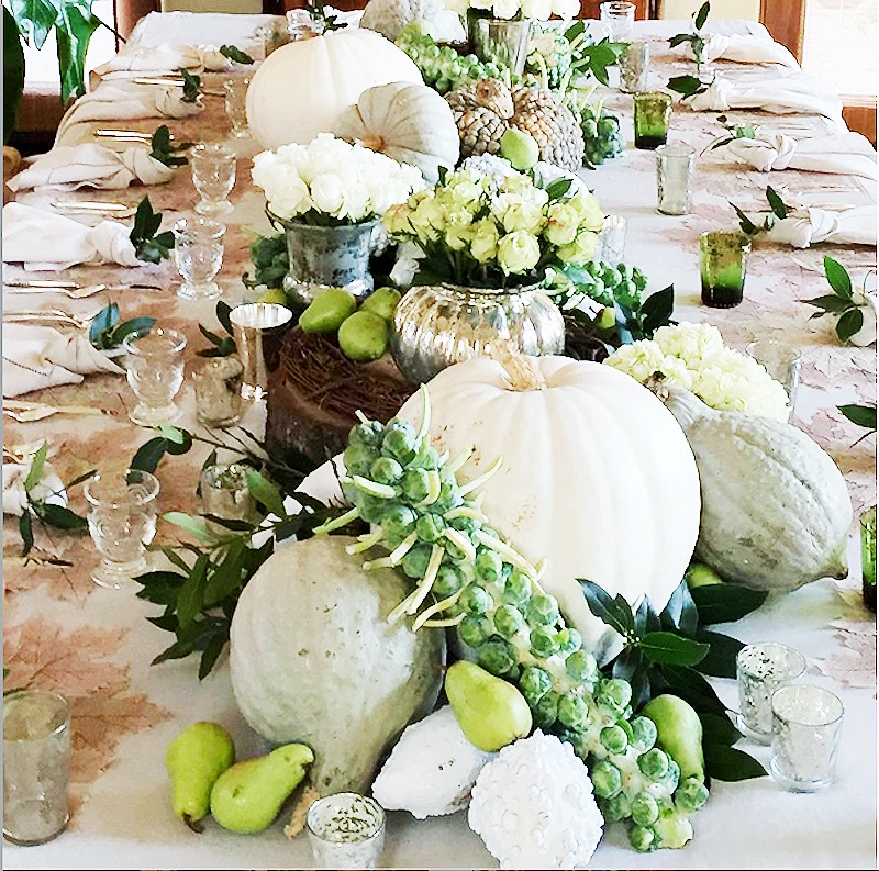 Thanksgiving-dinner-table-centerpiece-white-pumpkins-dining-room-cococozy