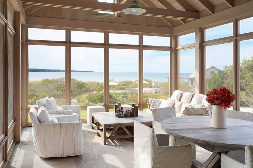 Covered porch waterfront