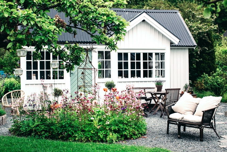 Swedish cottage exterior garden