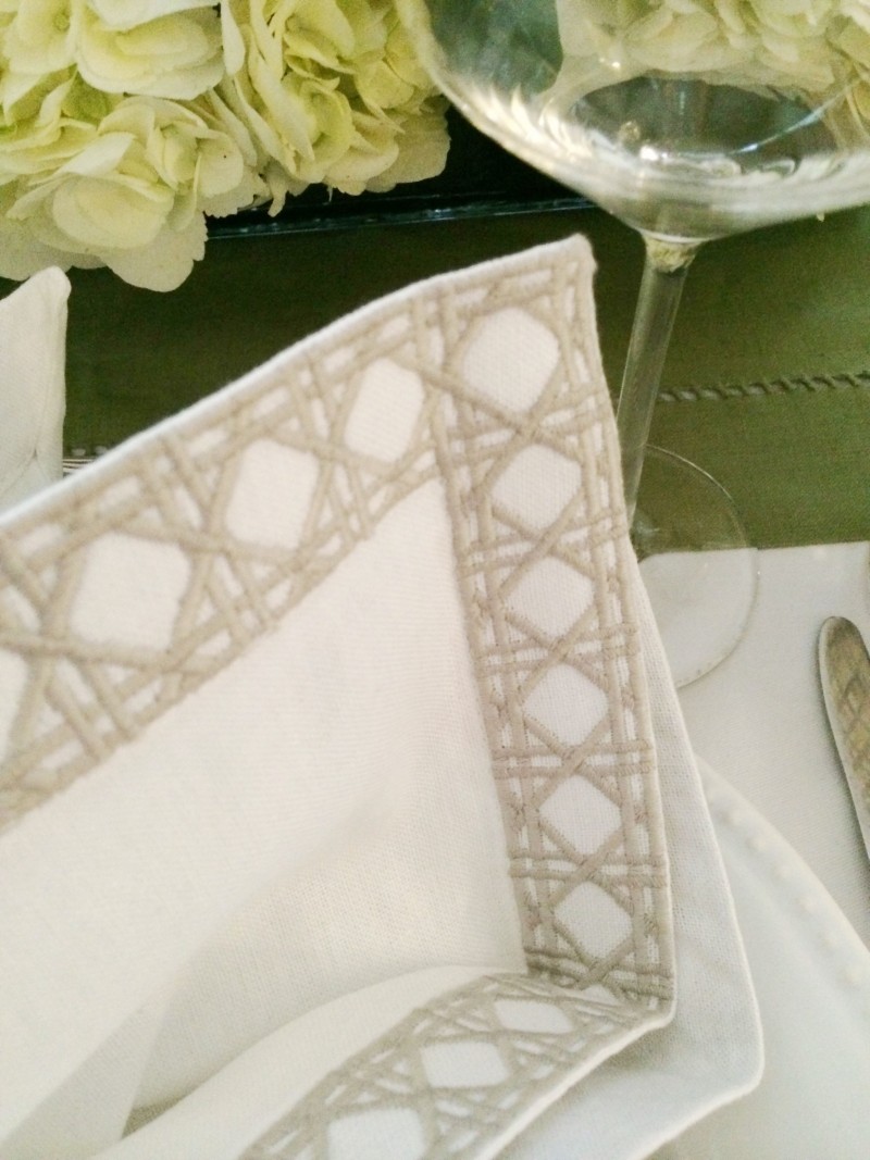 Embroidered Napkin Cane Pattern