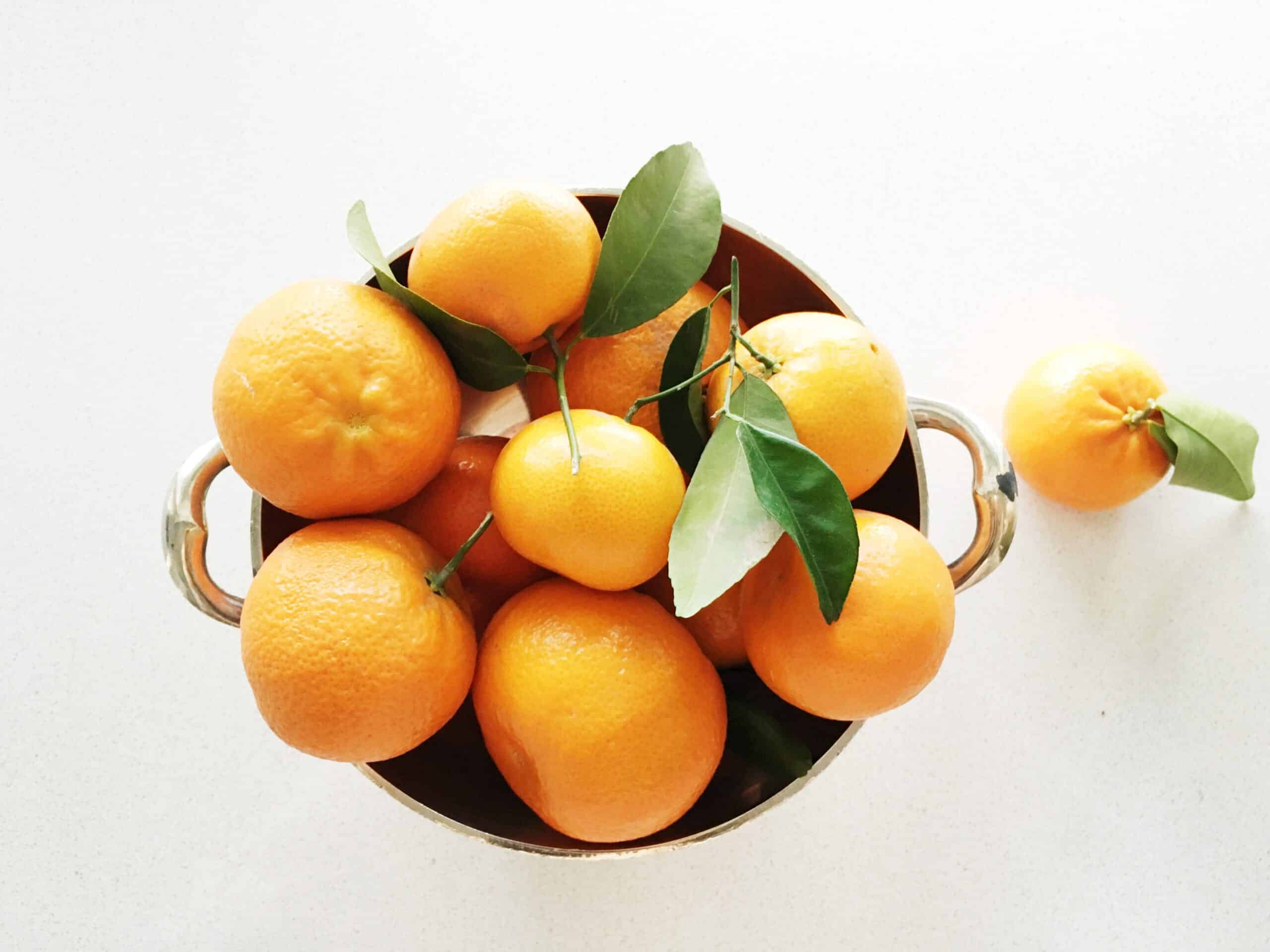 Mandarin Oranges silver bowl