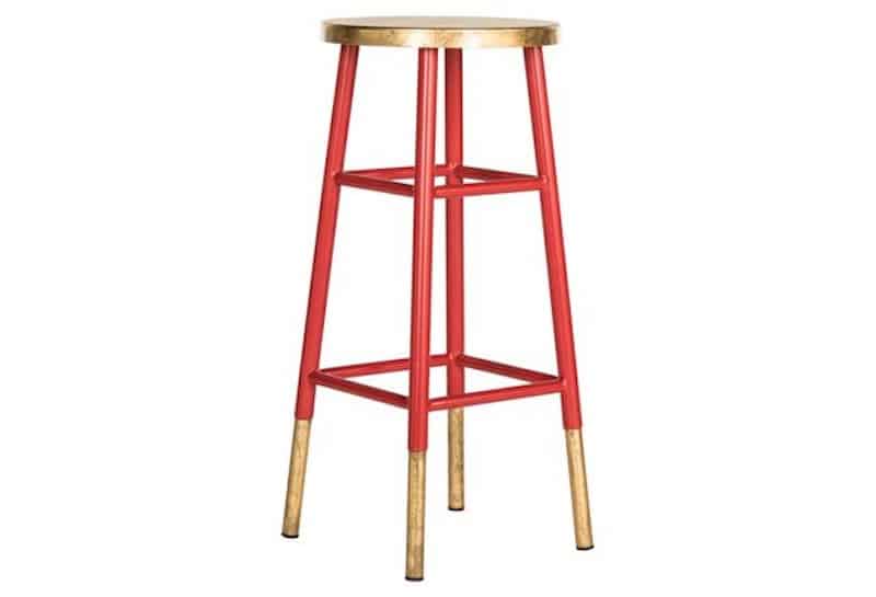 Red Gold Metal Barstool