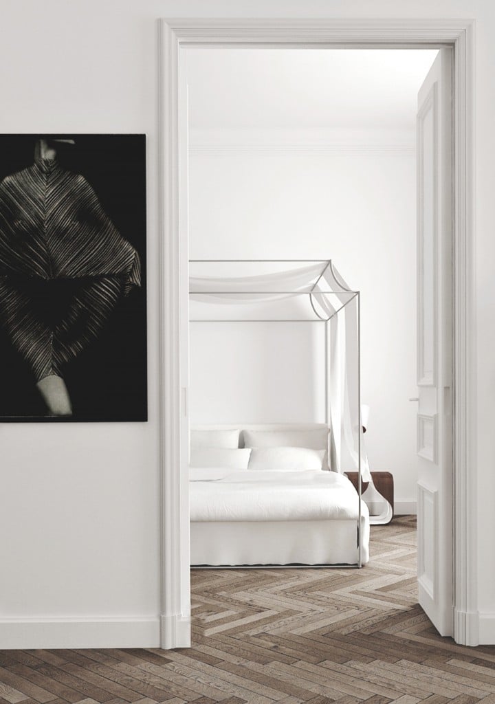 barcelona-apartment-bedroom-paneled-door-metal-canopy-bed-cococozy-kattyschiebeck