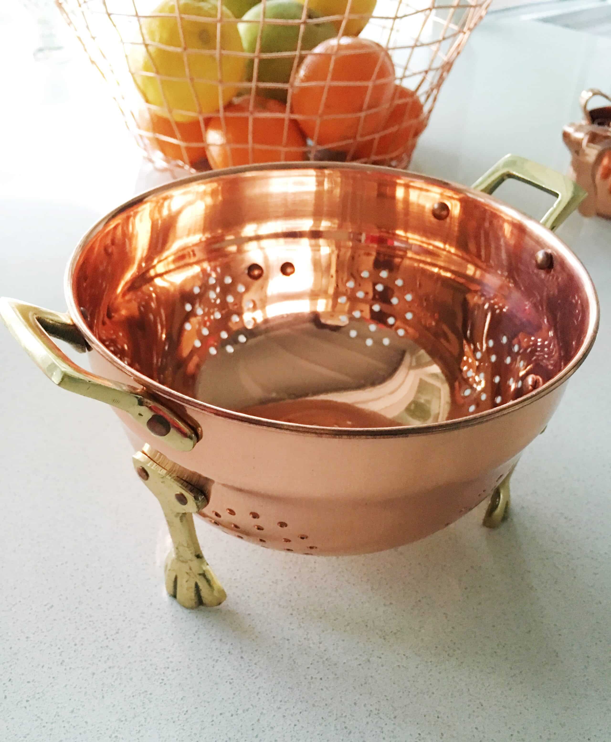 Copper Plated Colander Kitchen Accessories