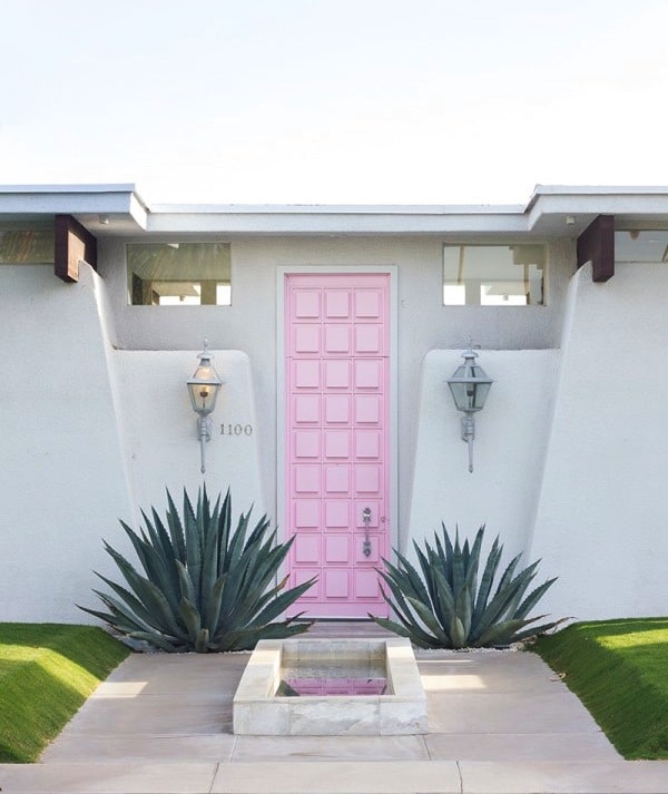 Pretty Pastel Pink Door Palm Springs