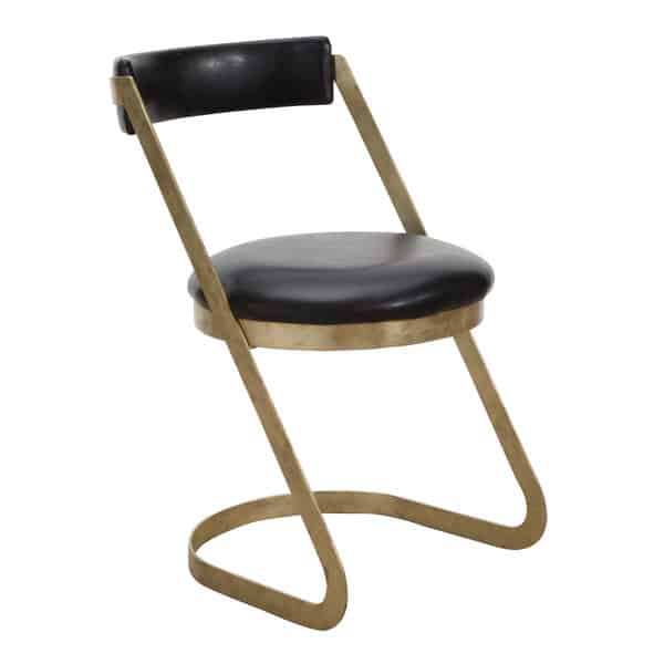 Cantilever Antiqued Gold Farrah Dining Chair