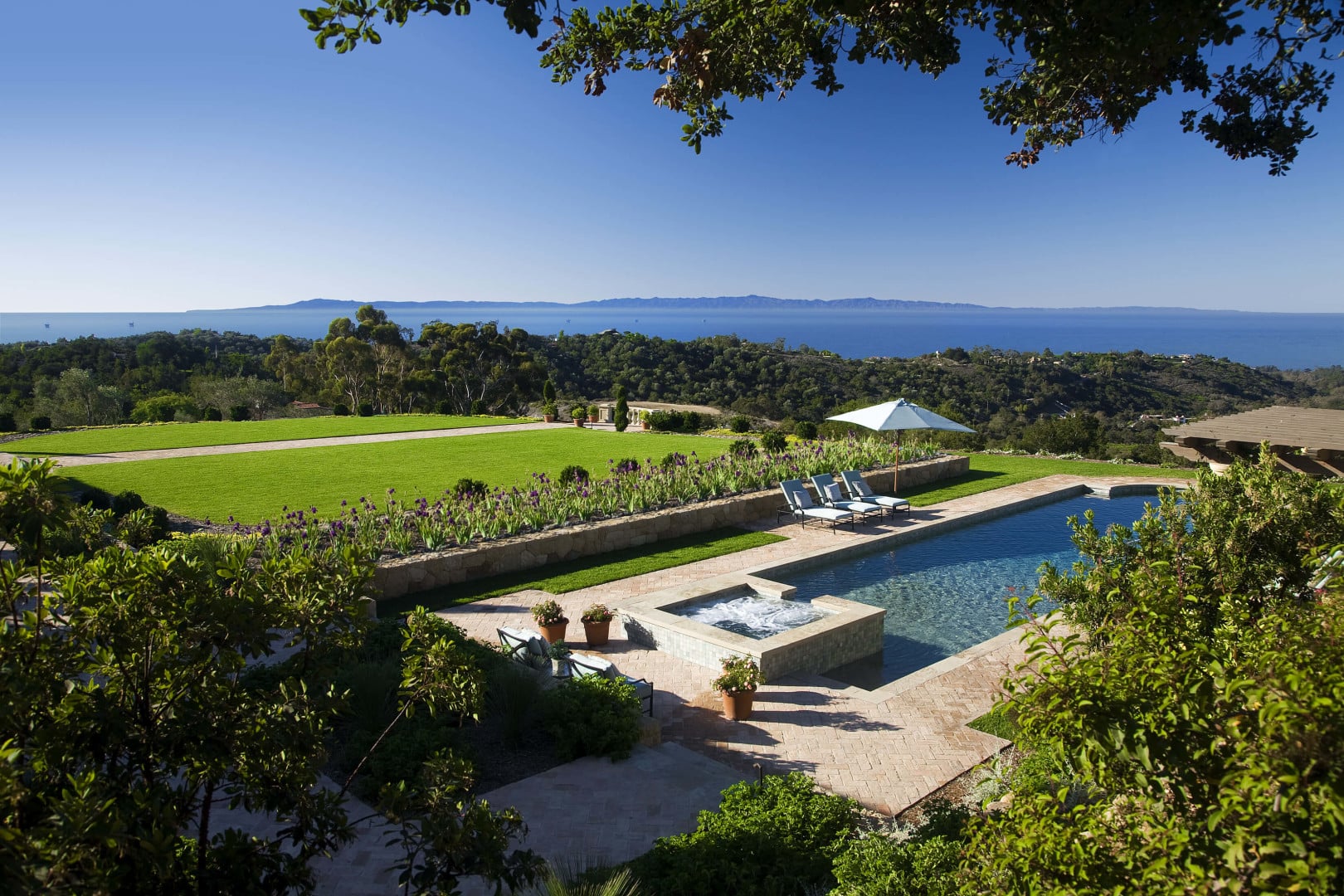 Montecito Mansion Pool Ocean View