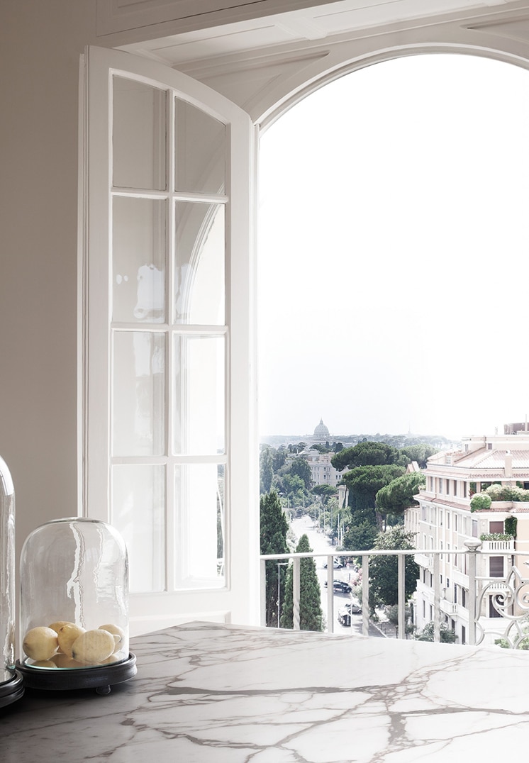 modern rome apartment arched window