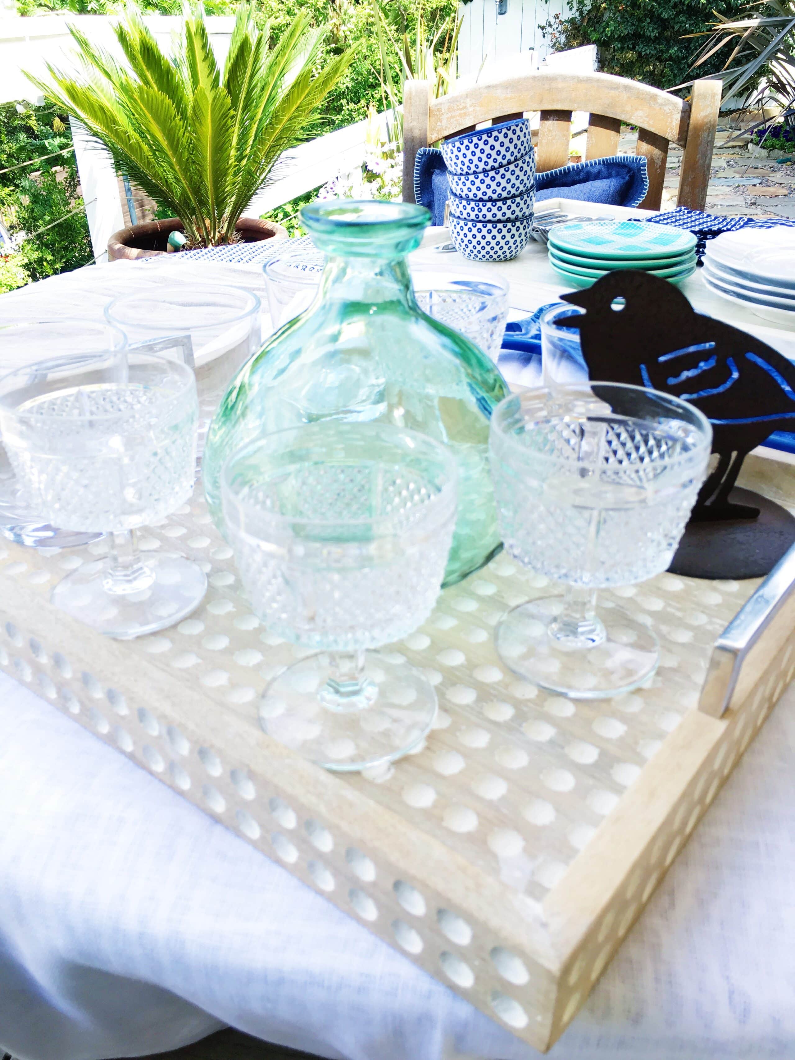 Spring Outdoor Entertaining Caribbean Inspired Tablescape Glassware