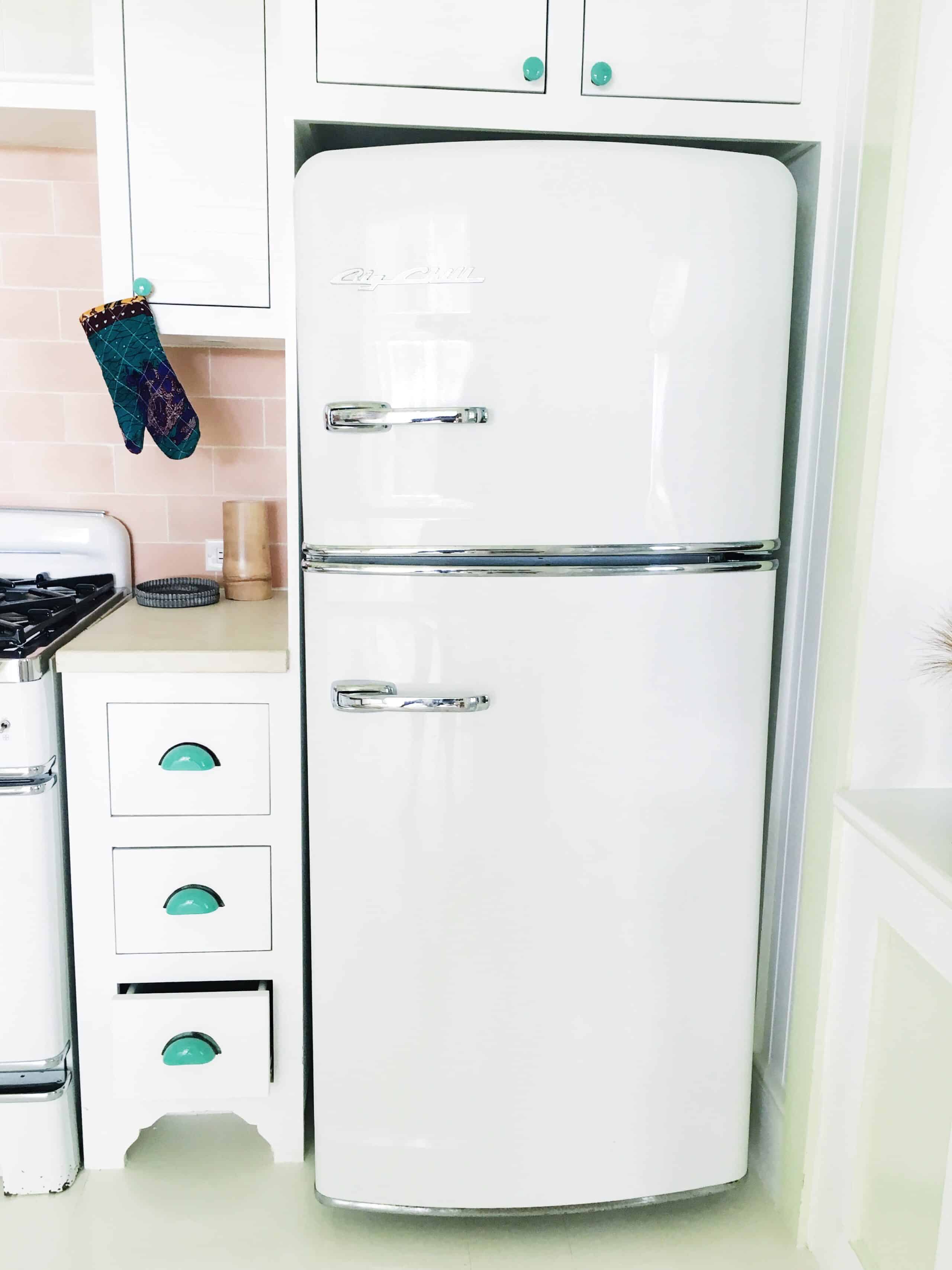 retro kitchen white big chill refrigerator fridge