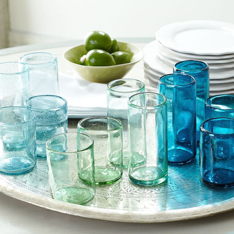bubble highball blue drinking glasses