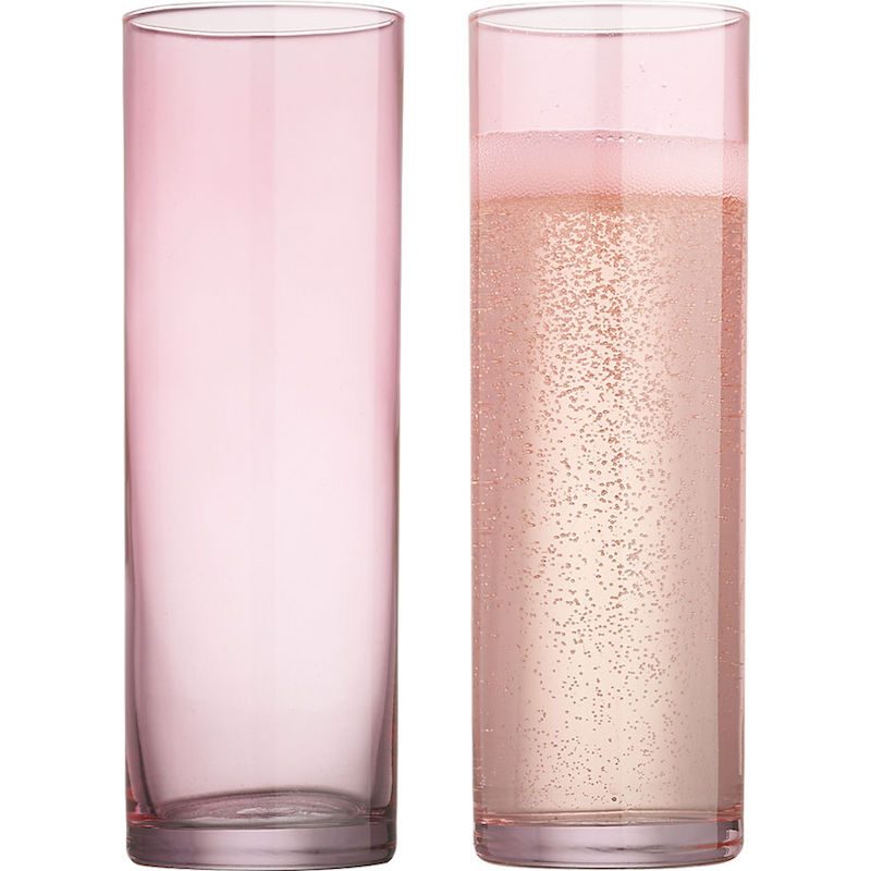 cylinder pink champagne flutes