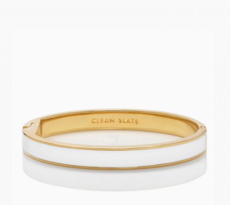 Kate Spade White Clean Slate Idiom Enamel Bracelet