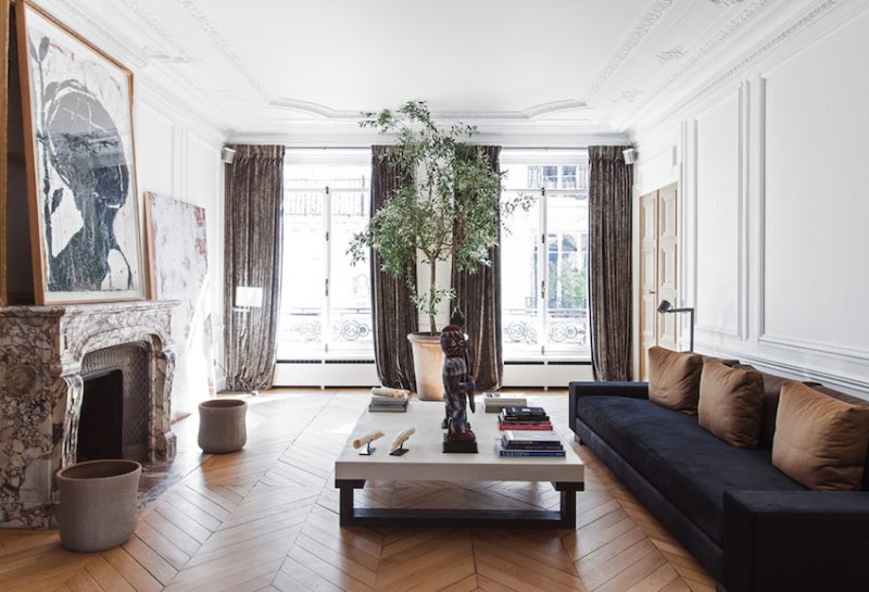 Chic+Paris+Apartment+%26%238211%3B+Chevron+Wood+Floors