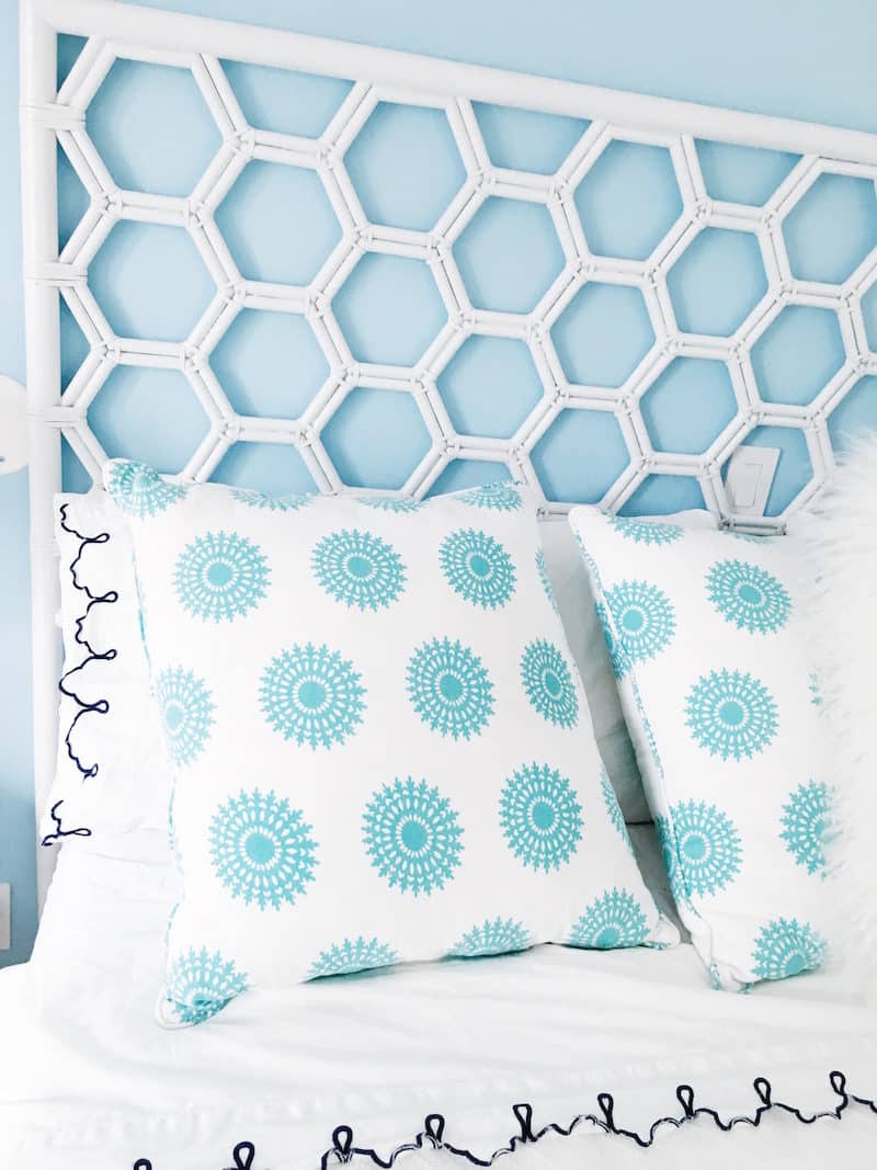 East Hampton Master Bedroom Honeycomb Headboard COCOCOZY Pillows