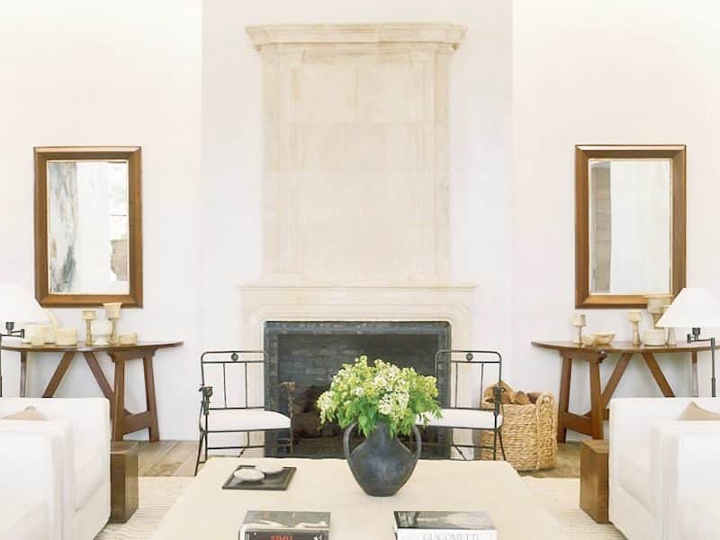 Modern Rustic Living Room Stone Fireplace