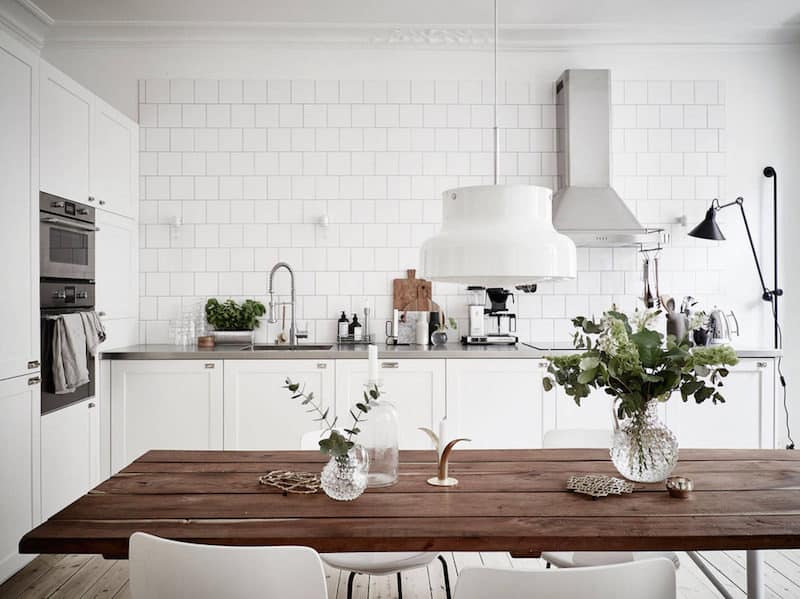 scandinavian flat bright white kitchen