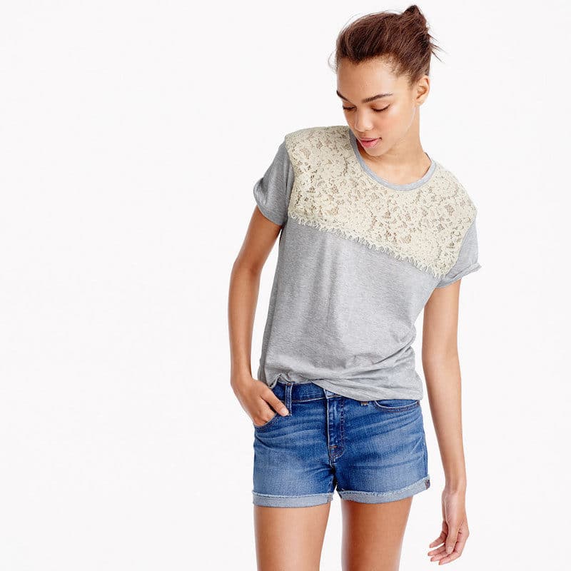 lace gray graphic tees