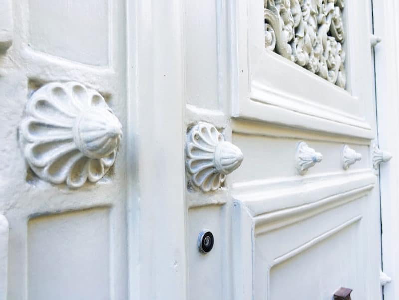 White Paris Door Knobs Close Up