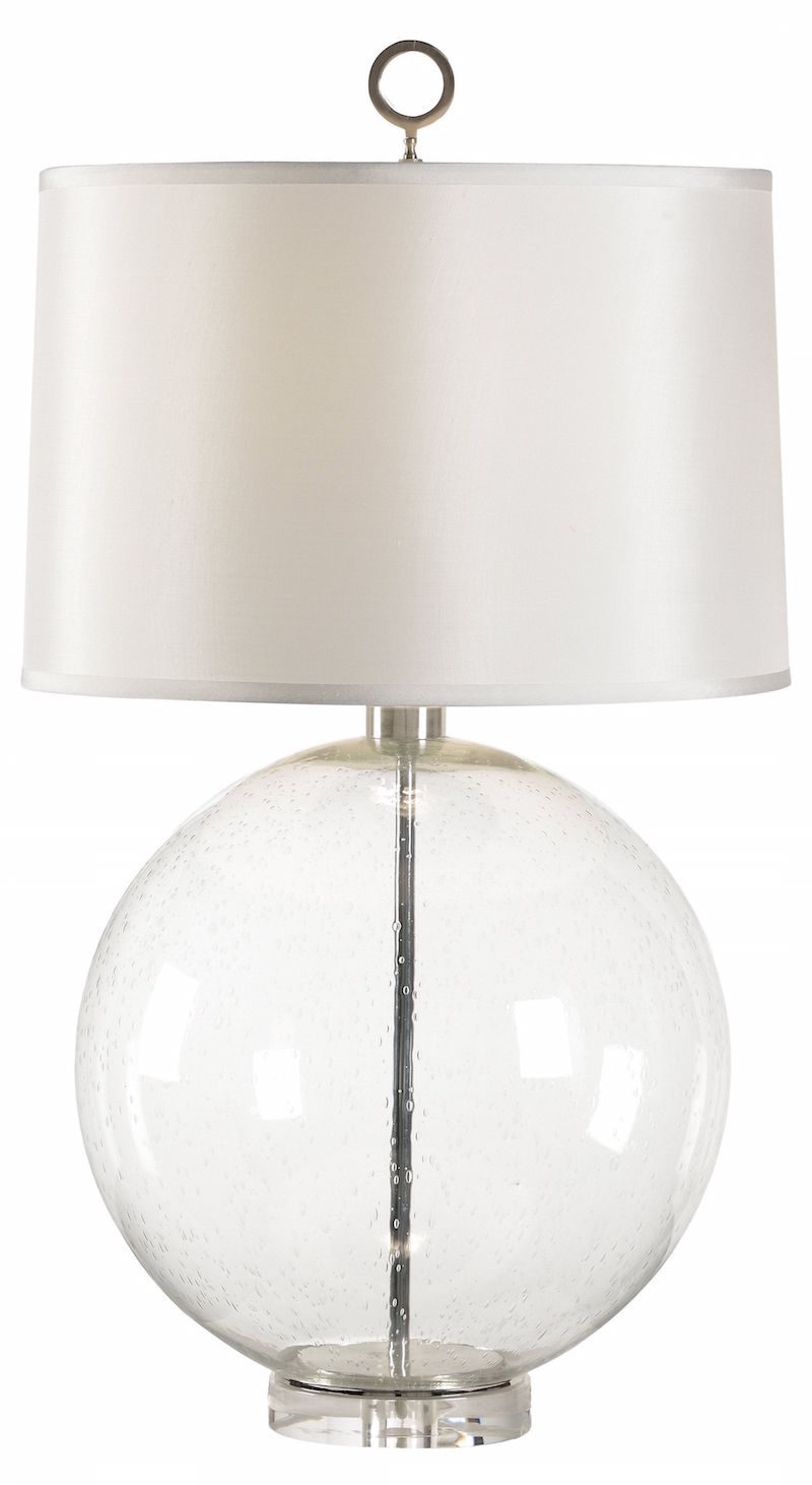 round glass white table lamp